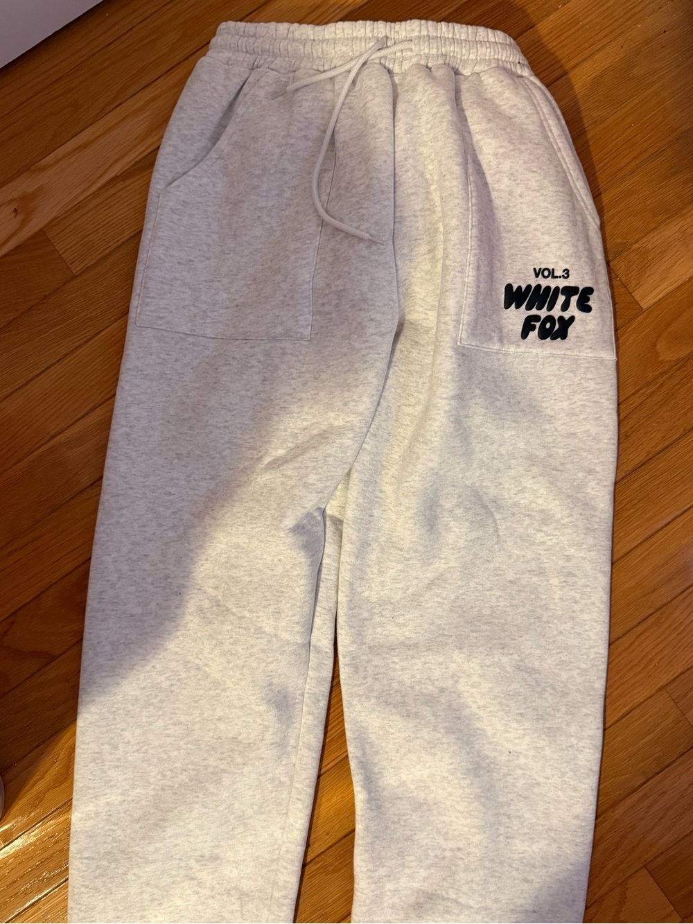 White Fox Boutique Light Heather Gray Sweatpants with Logo